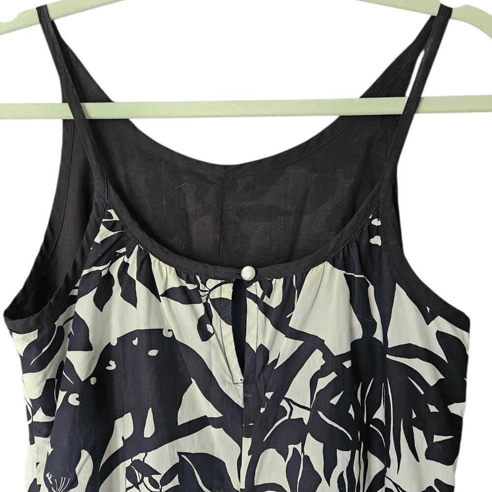 Anthropologie Maeve Chrysanthemum Black White Wite Leg Pant Jumpsuit Jungle XS - Picture 8 of 13